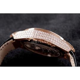 Piaget Leather Strap 46mm Dial Watch Rose Gold