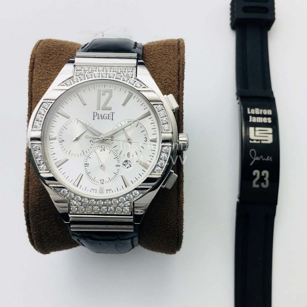 Piaget 43mm Dial Diamond Multifunctional Watch Silver
