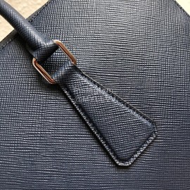 Prada New Cross Grain Leather Exquisite Portable Briefcase For Men Blue 2ve363