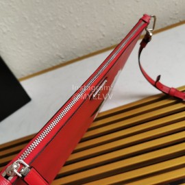 Prada New Cross Leather Whale Pattern Handbag Red 2vh073