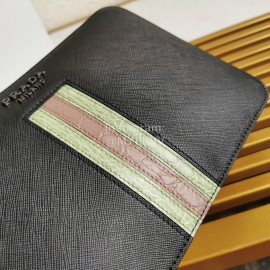 Prada Cross Grain Cowhide Exquisite Handbag For Men Green 2vf017