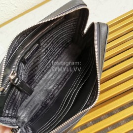 Prada Cross Grain Cowhide Exquisite Handbag For Men Green 2vf017