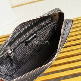 Prada Cross Grain Cowhide Exquisite Handbag For Men Black 2vf017