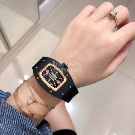 Richard Mille Bon Bon Series Fashion Rubber Strap Watch Black