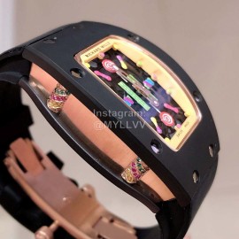Richard Mille Bon Bon Series Fashion Rubber Strap Watch Black
