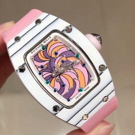 Richard Mille Bon Bon Series New Rubber Strap Watch Pink