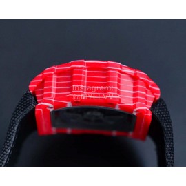 Richard Mille Carbon Fiber Case Nylon Strap Watch Red