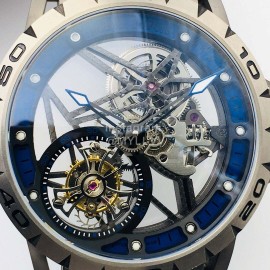 Roger Dubuis Bbr Factory Luminous Scale Blue Rubber Strap Watch
