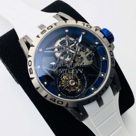 Roger Dubuis Bbr Factory Luminous Scale White Rubber Strap Watch