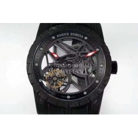 Roger Dubuis Excalibur Rubber Strap Mechanical Watch Black
