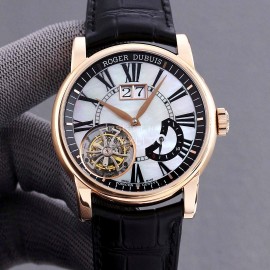 Roger Dubuis Hommage Roman Numeral Dial Business Watch Gold