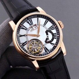 Roger Dubuis Hommage Roman Numeral Dial Business Watch Gold