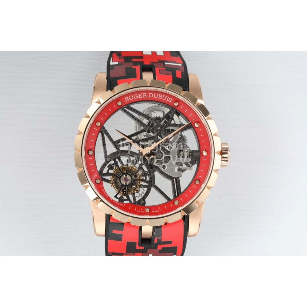 Roger Dubuis Bbr Factory 316l Fine Steel Case Watch Red