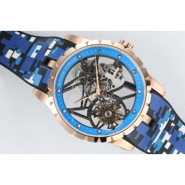 Roger Dubuis Bbr Factory 316l Fine Steel Case Watch Blue