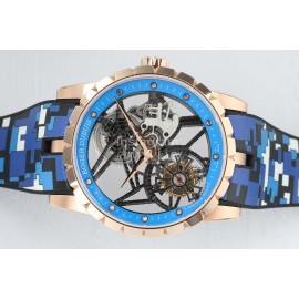 Roger Dubuis Bbr Factory 316l Fine Steel Case Watch Blue