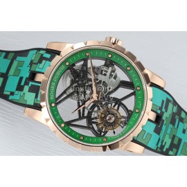 Roger Dubuis Bbr Factory 316l Fine Steel Case Watch Green