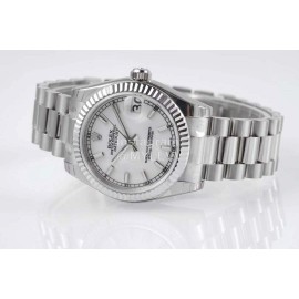 Rolex 31mm White Dial Steel Strap Sapphire Crystal Watch
