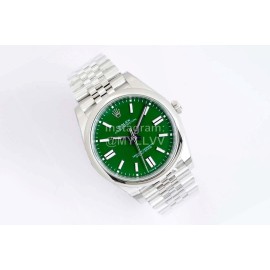 Rolex 41mm Green Dial Steel Strap Luminous Watch