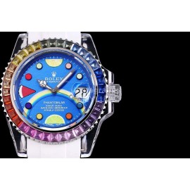 Rolex White Rubber Strap Sapphire Crystal Watch