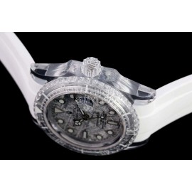 Rolex White Rubber Strap Sapphire Crystal Luminous Watch