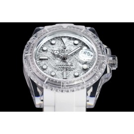Rolex White Rubber Strap Sapphire Crystal Luminous Watch