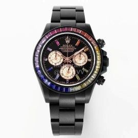 Rolex Blacken Crystal Watch Black