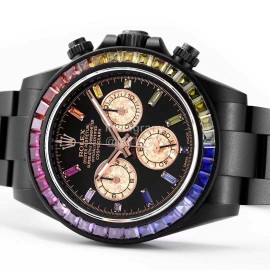 Rolex Blacken Crystal Watch Black