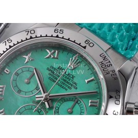 Rolex Tw Factory 904l Steel Leather Strap Watch Green