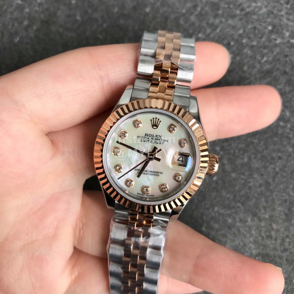 Rolex Datejust 28mm White Dial Steel Strap Watch 