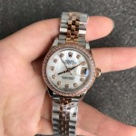 Rolex Datejust 28mm Dial Steel Strap Diamond Watch White 