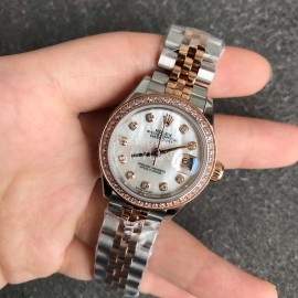 Rolex Datejust 28mm Dial Steel Strap Diamond Watch White 