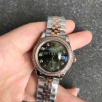 Rolex Datejust 28mm Dial Steel Strap Diamond Watch Green 