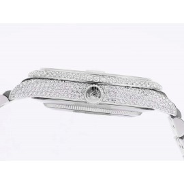 Rolex 904l Steel Diamond Dial Watch Silver