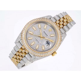 Rolex 904l Steel Diamond Dial Watch Gold