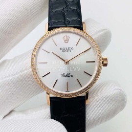 Rolex Tw Factory Leather Strap Watch For Women