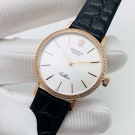 Rolex Tw Factory Leather Strap Watch For Women