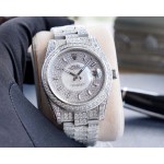 Rolex 904l Steel Diamond Watch Silver