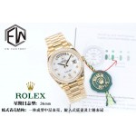 Rolex 36mm White Dial Steel Strap Diamond Watch