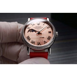 Rolex Roman Numeral Dial Sapphire Crystal Watch For Women Red