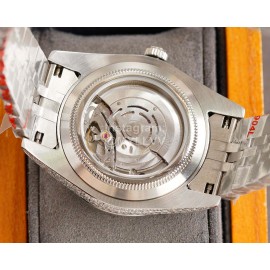 Rolex 41mm Dial Sapphire Crystal Diamond Watch Silver