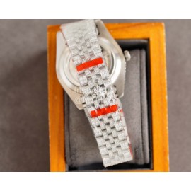 Rolex 41mm Dial Sapphire Crystal Diamond Watch Silver