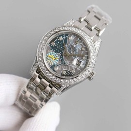 Rolex Pearlmaster Roman Digital Dial Watch Silver