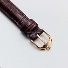 Rolex Dr Factory Leather Strap Watch Brown