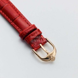 Rolex Dr Factory Leather Strap Watch Red