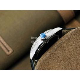Rolex Dr Factory Leather Strap Diamond Watch Black