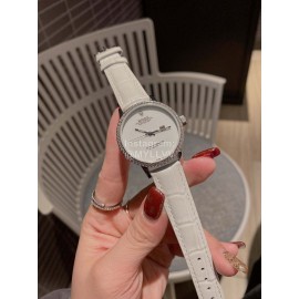 Rolex Sapphire Crystal White Leather Strap Diamond Watch