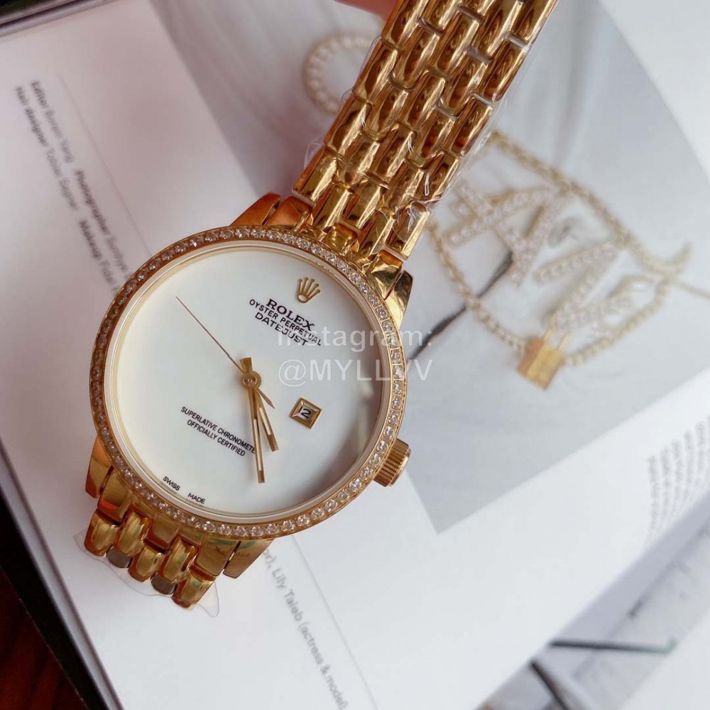 Rolex Sapphire Scratch Resistant Glass Watch For Women Gold