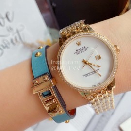 Rolex Sapphire Scratch Resistant Glass Watch For Women Gold