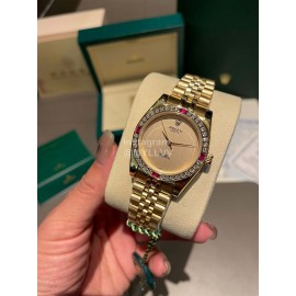 Rolex 316l Fine Steel Diamond Watch Gold
