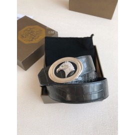 Stefano Ricci New Calf Leather Silver Round Buckle 40mm Belt